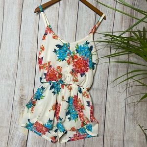 White hydrangea floral romper